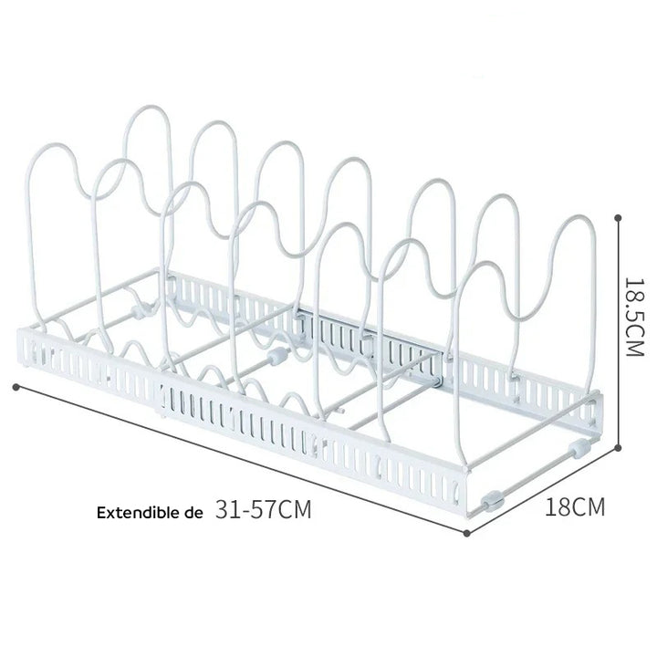 Organizador de tapas y ollas extensible