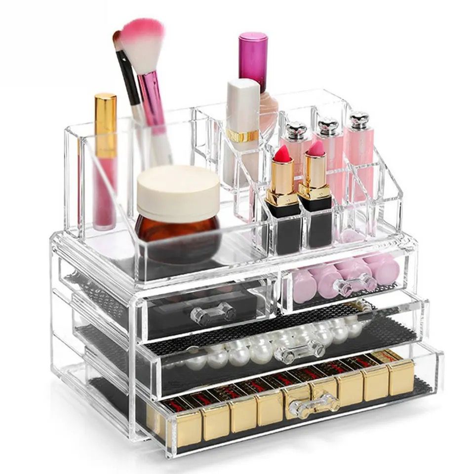 Organizador de maquillaje transparente de acrílico