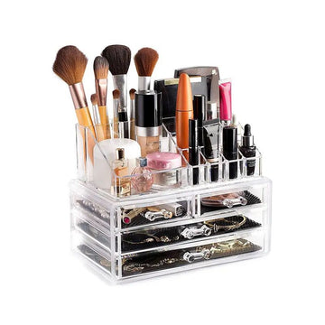 Organizador de maquillaje transparente de acrílico