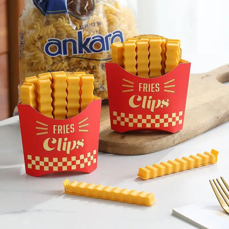 Clips en forma de papas fritas