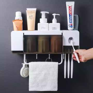 Organizador de baño de 3 vasos