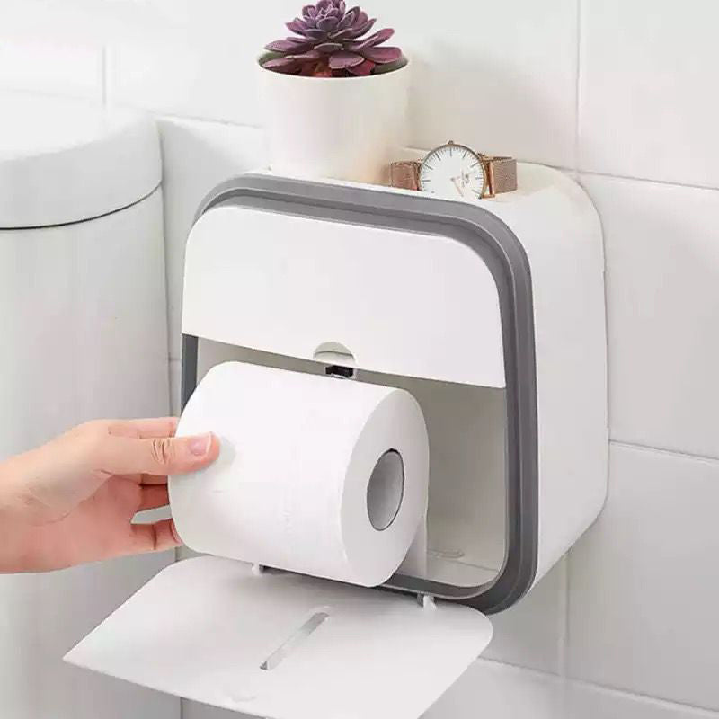  Organizador de papel higiénico para baño, para montaje en la  pared, impermeable, enrollable : Herramientas y Mejoras del Hogar